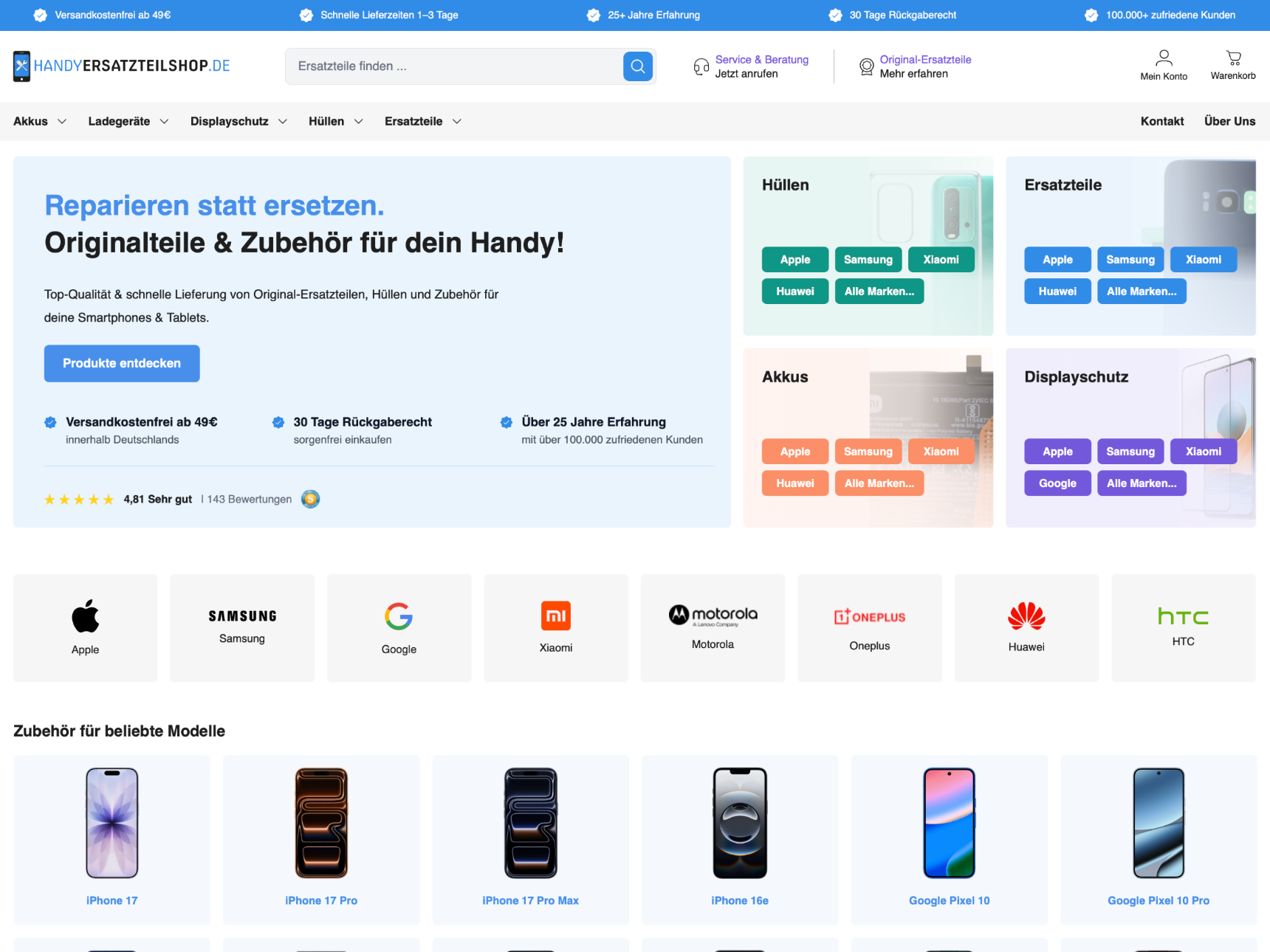 View case study: Handyersatzteilshop