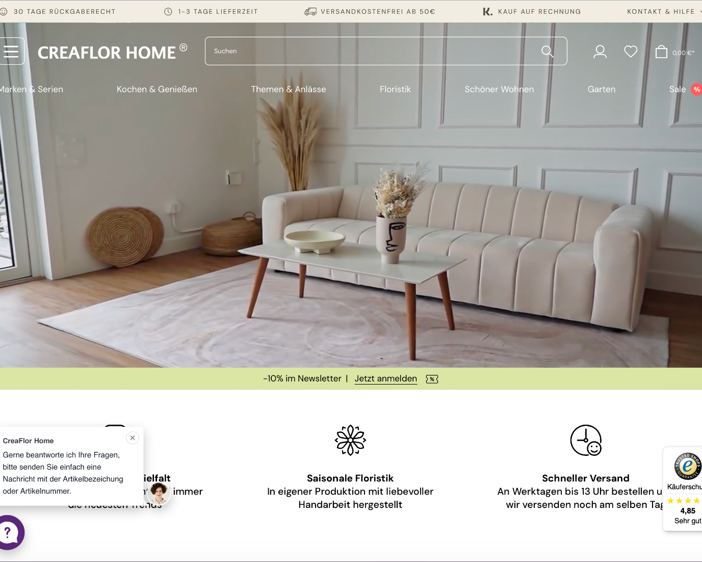 Check out our Shopware reference "Creaflor Home".