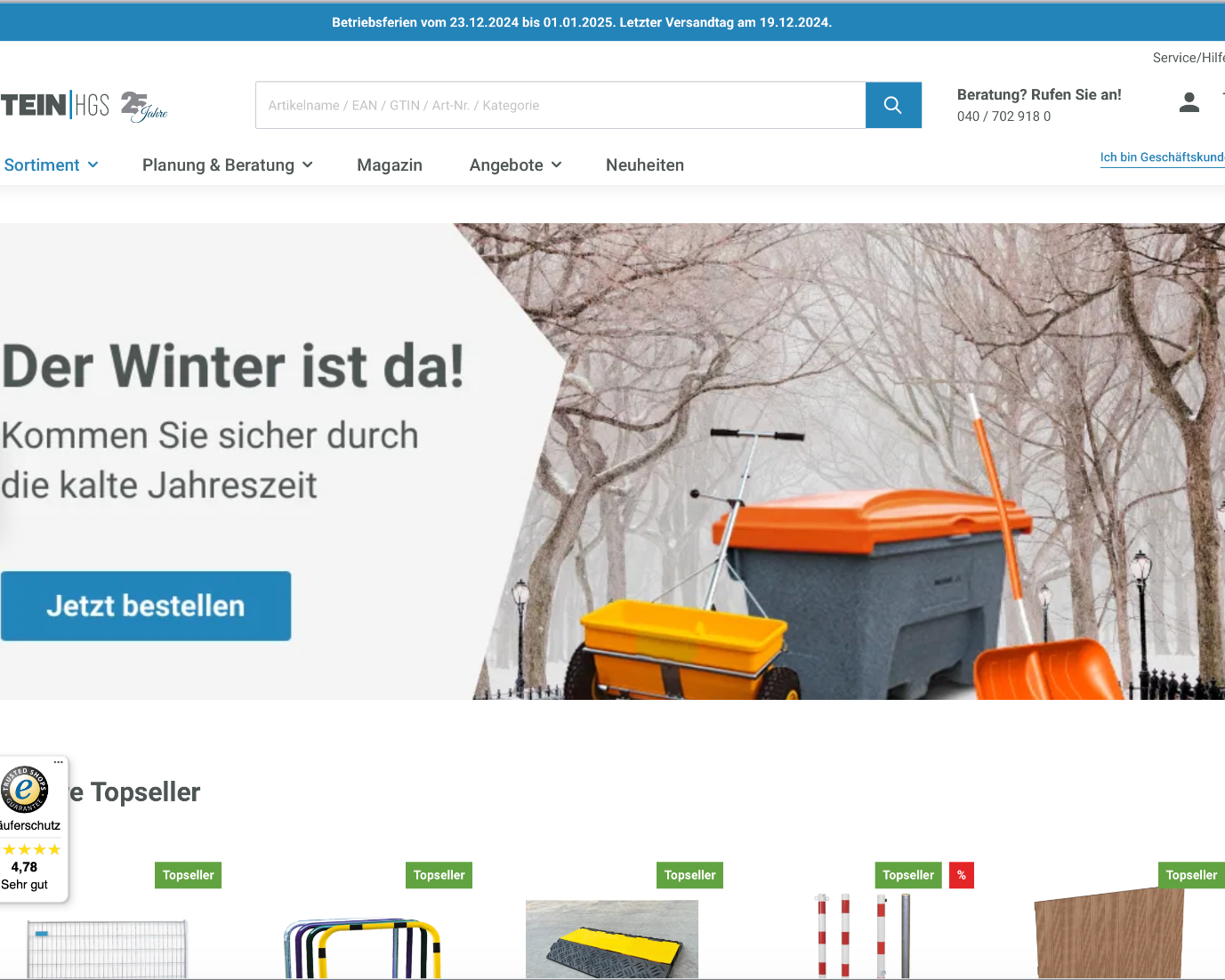 Check out our Shopware reference "Stein Hgs".