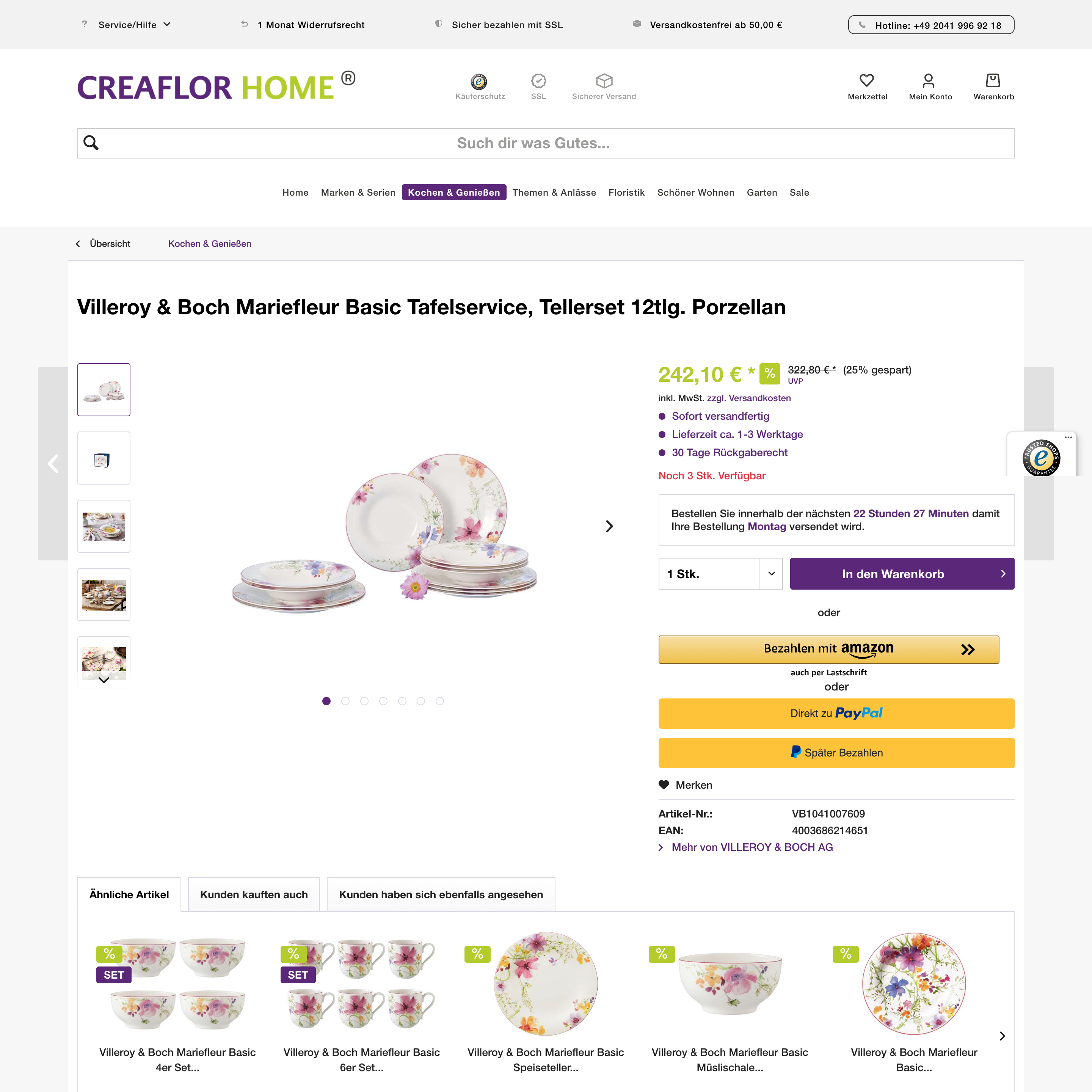 Alte Produktdetailseite erstellt mit Shopware 5