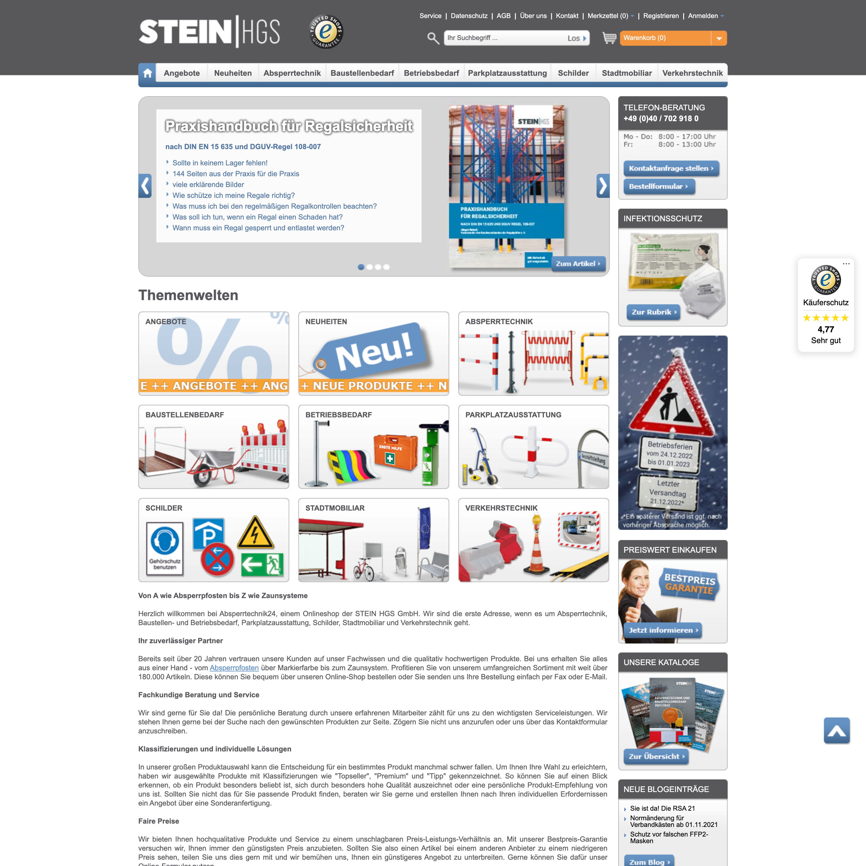 Alte Startseite (Desktop)