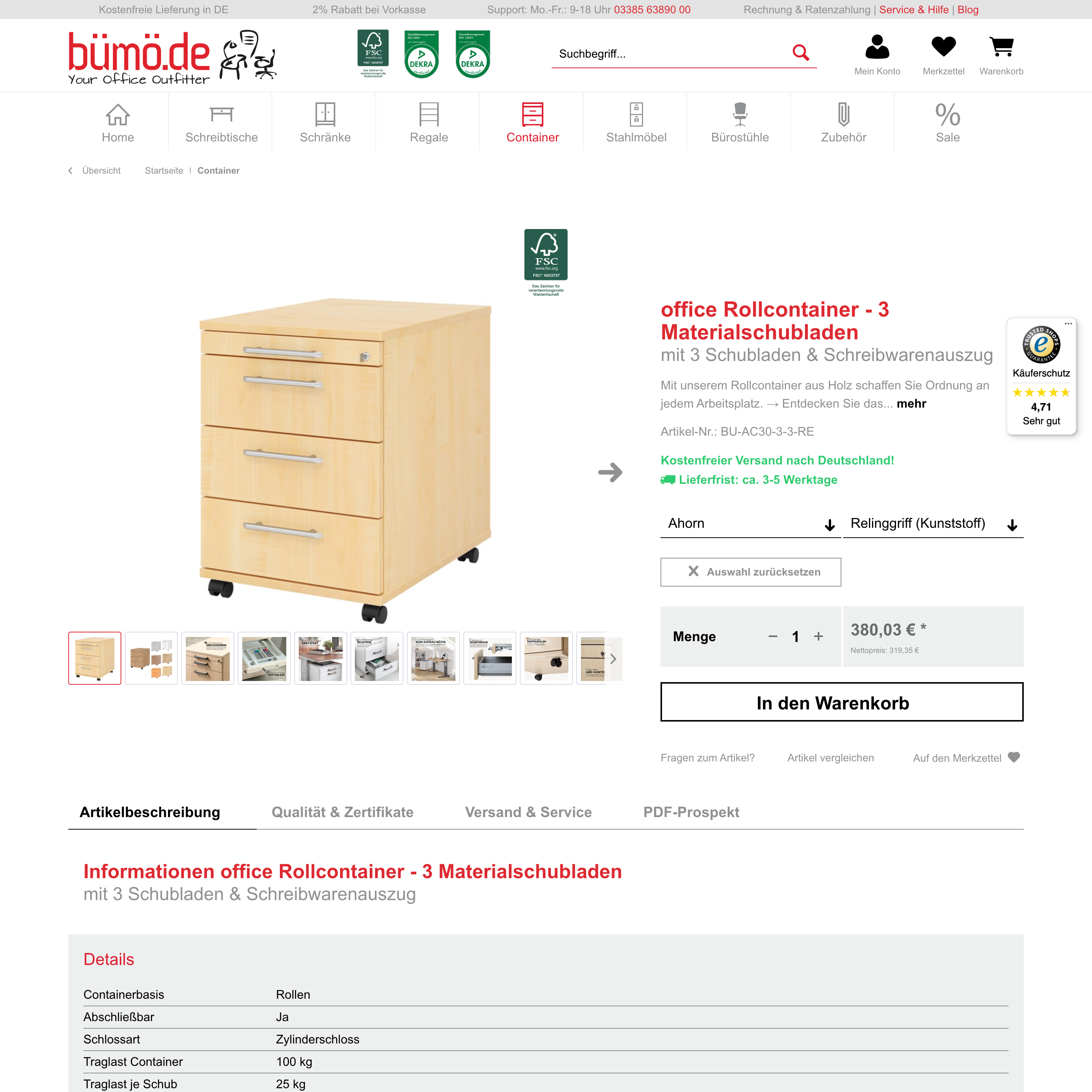 Old product detail page