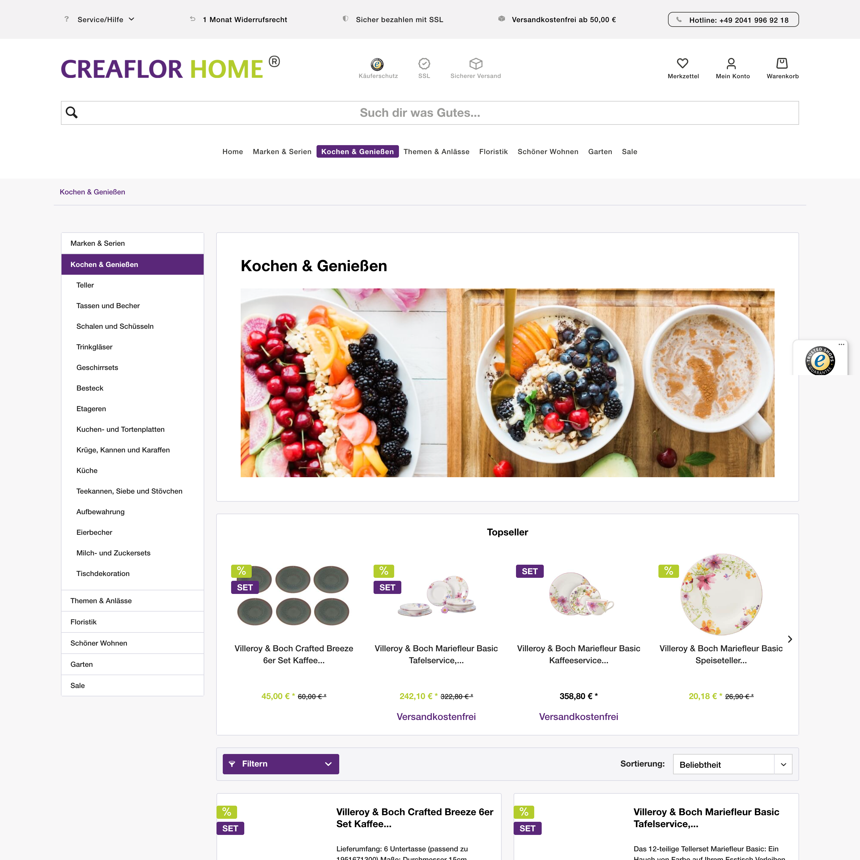 Old category page created with Shopware 5