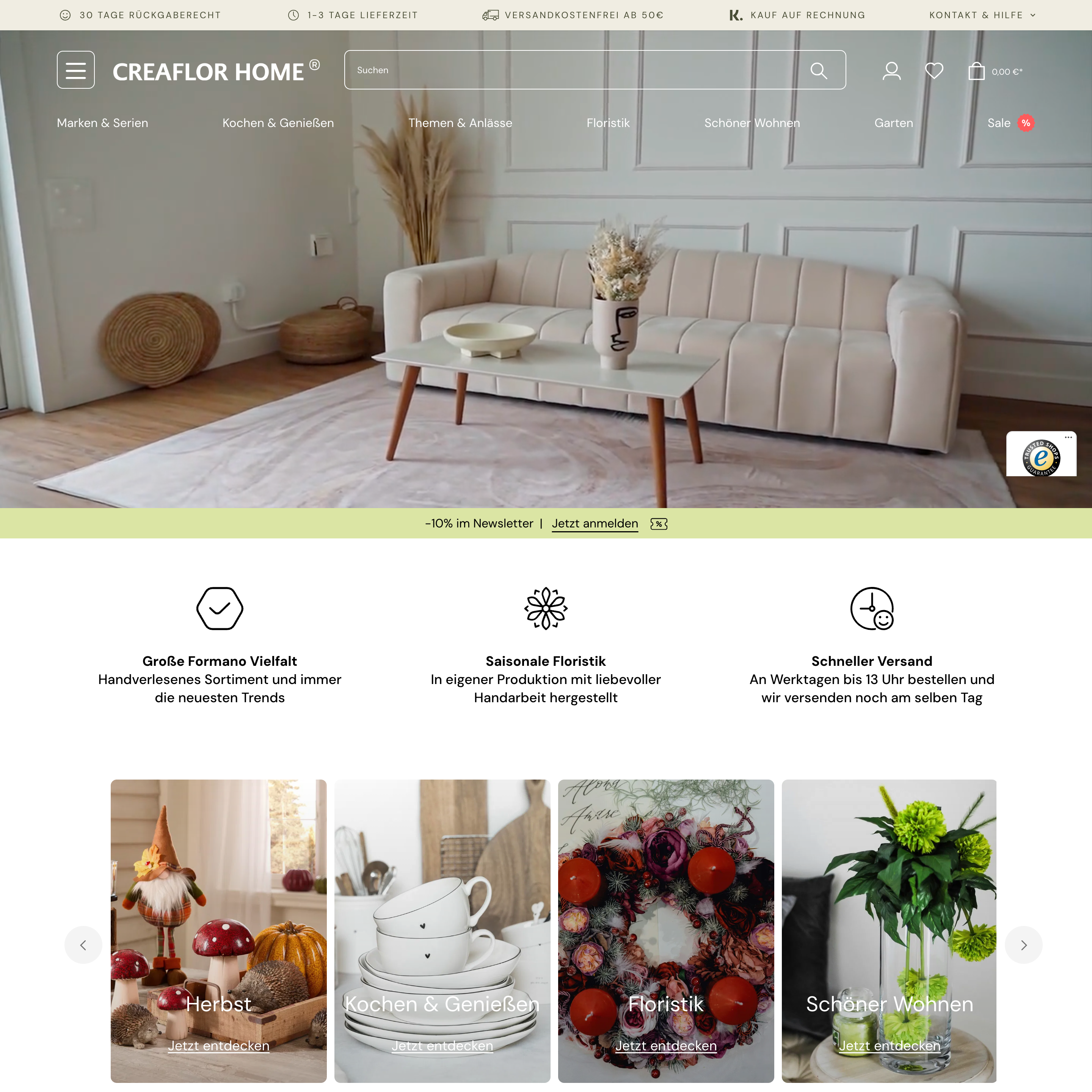 New homepage created with Shopware 6
