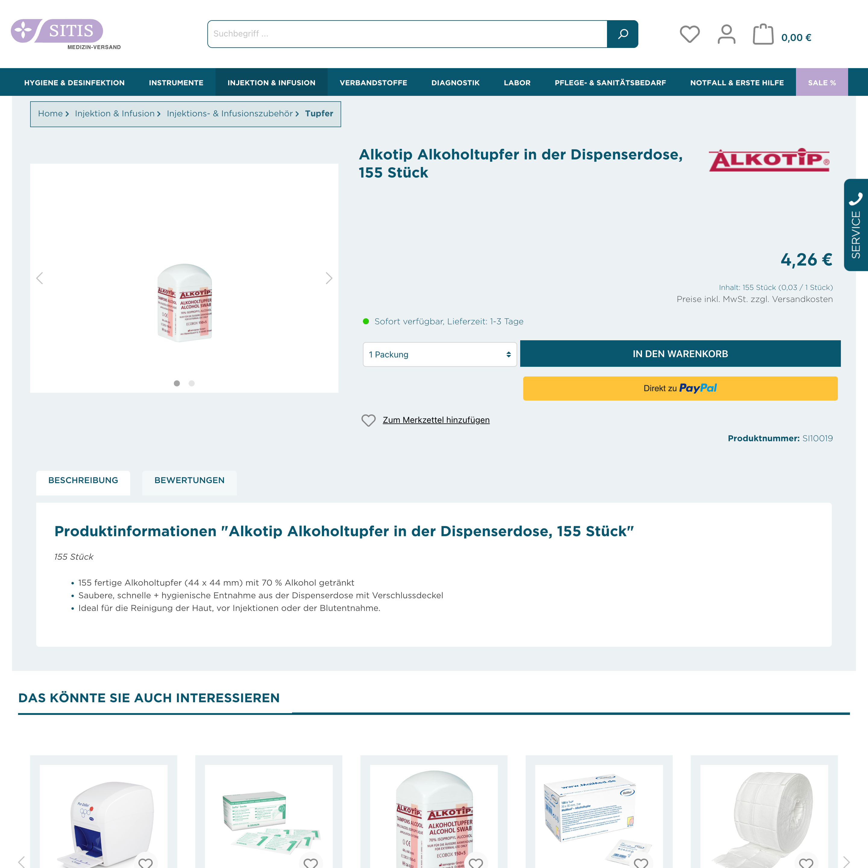 Old product detail page