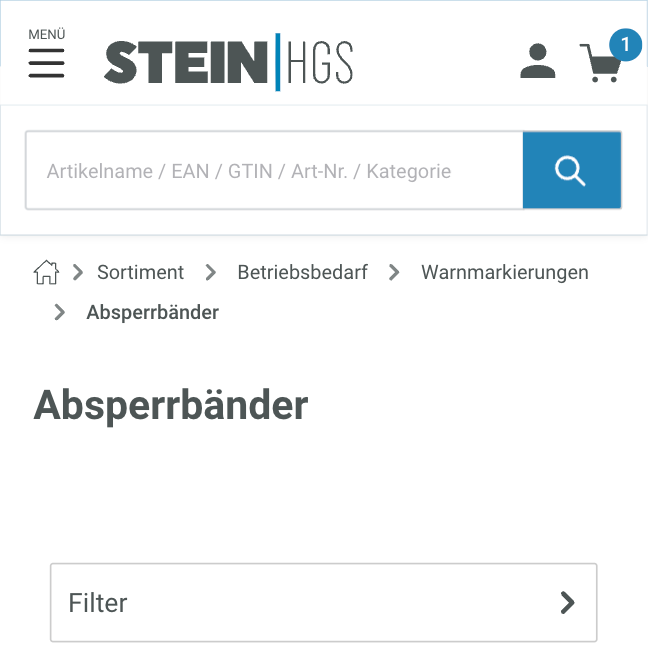 Product listing (Mobile)