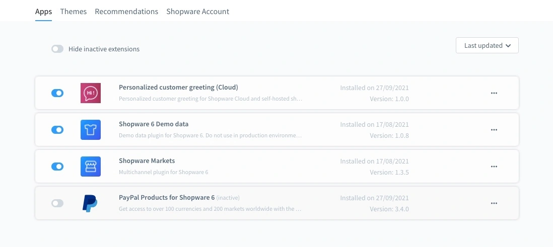 Erweiterungen in Shopware installieren