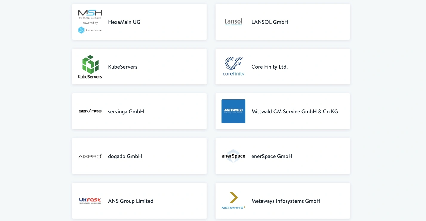 Some hosting providers which where recommended by Shopware